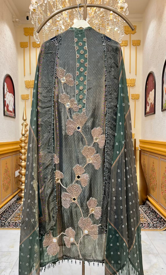 Zaylira Aaina Print Suit (Green)