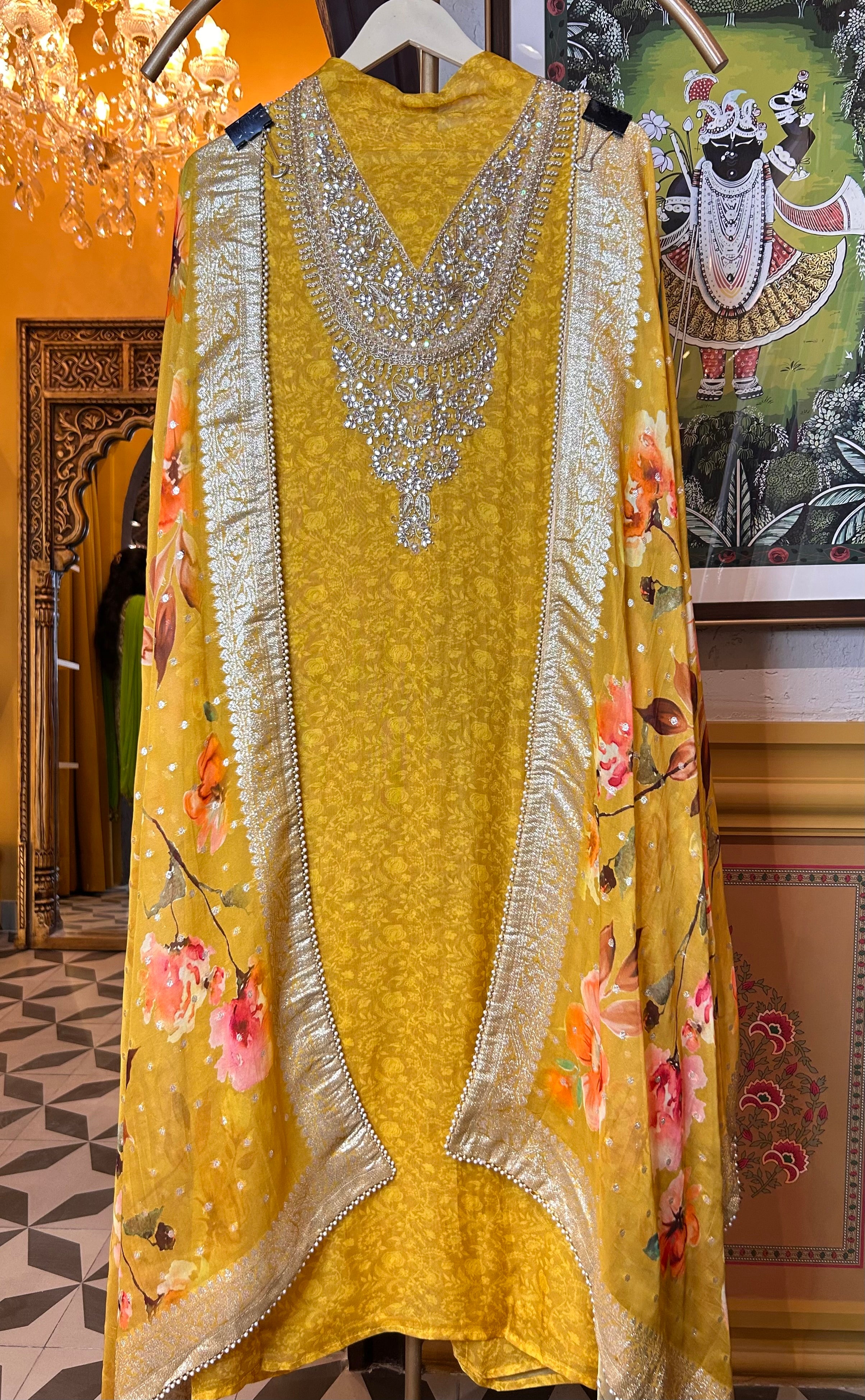 Reeva Organza Suit (Mustard)