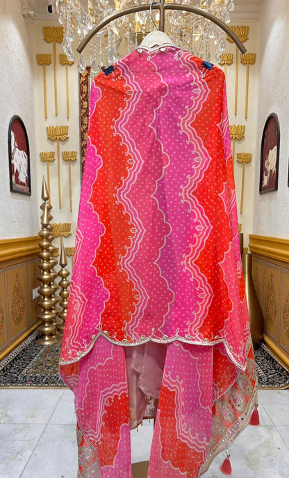 Gulbandhni Dori Suit (Peach)