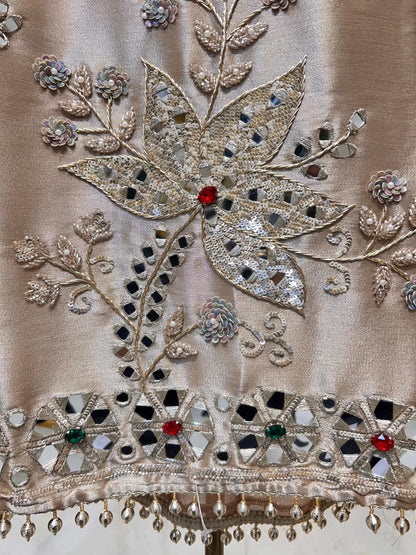 Ruhani Brocade Stone Élan Suit (Beige)