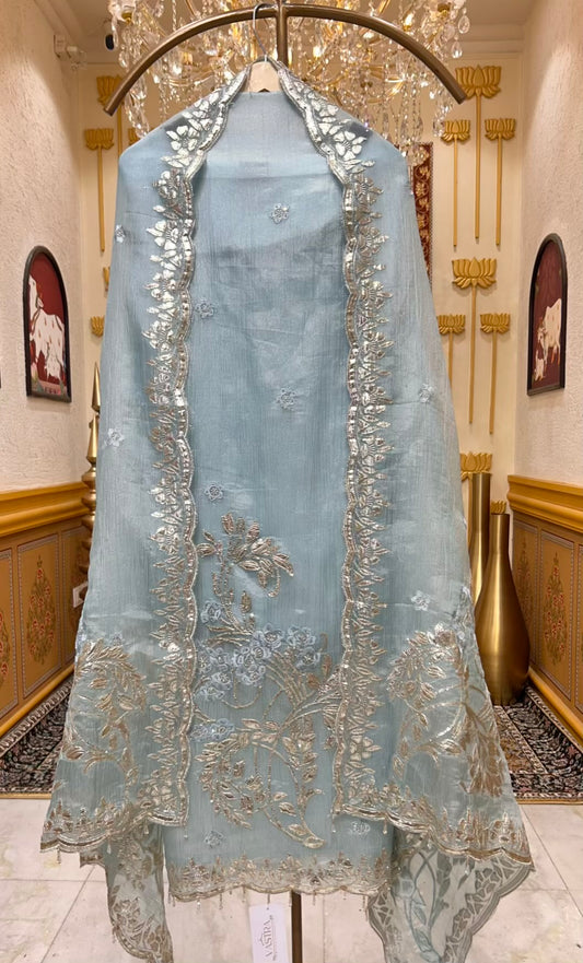 Ishra Leather Élan Suit (Powder Blue)