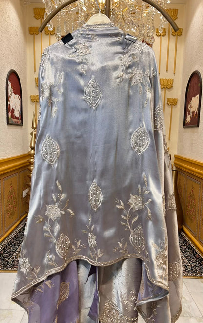 Sarvani Mukaish Noor Suit (Grey)