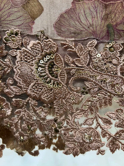Elara Printed Veil Suit (Beige)