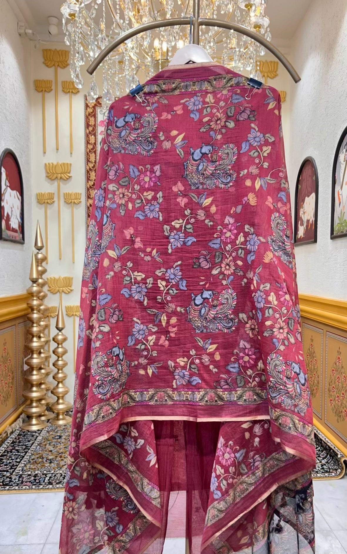 Gresha Mul Chanderi Suit (Maroon)
