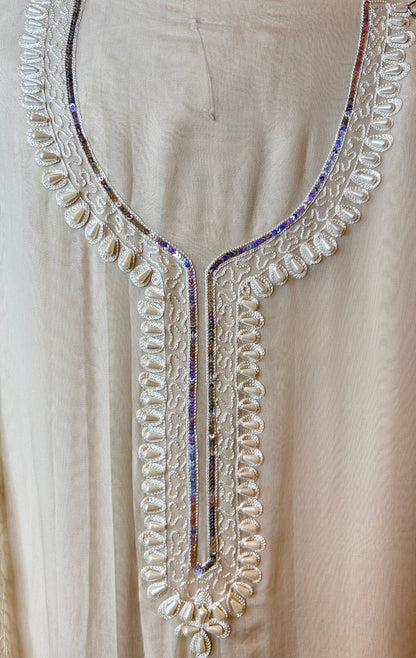 Nehal Hand-Painted Organza Suit (Ivory)