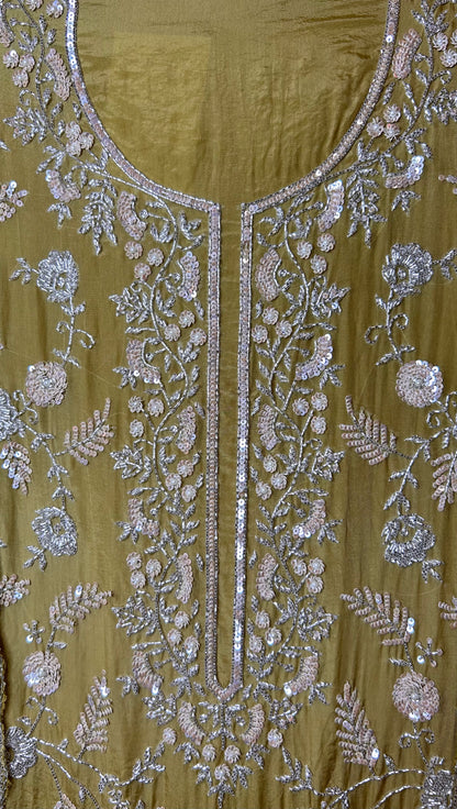 Zyrah Organza Suit (Mehendi Green)