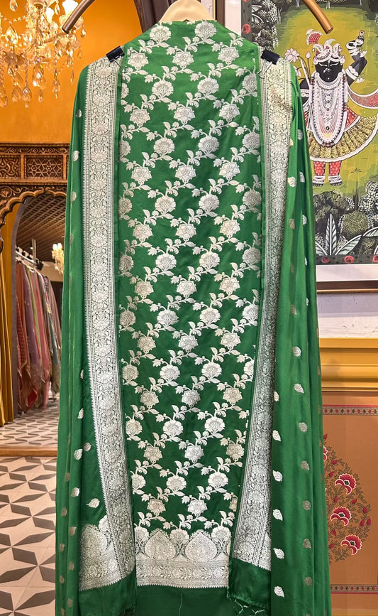Zarposh Banarasi Suit (Green)