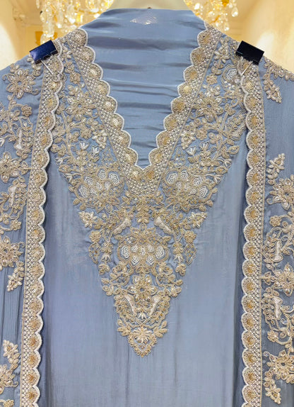 Zareen Satin Silk Suit