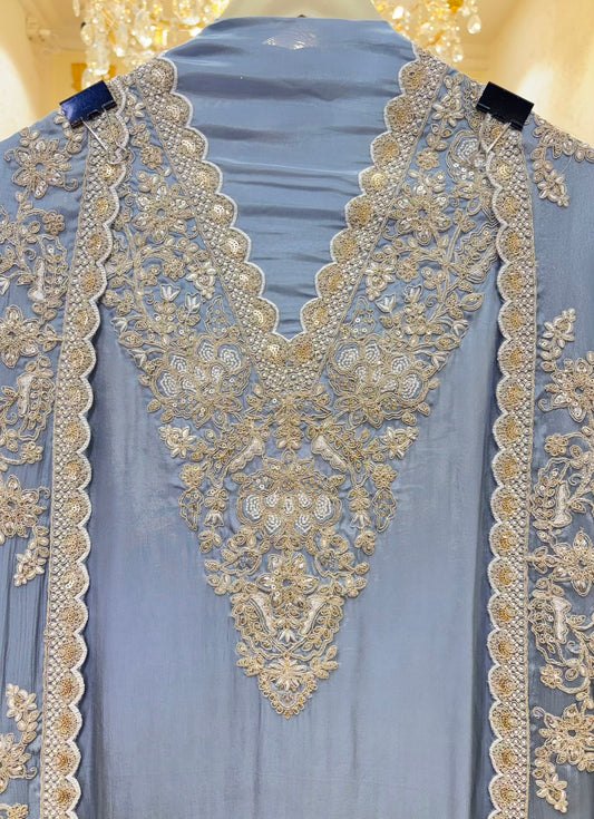 Zareen Satin Silk Suit