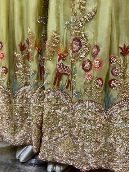 Meher Noor Sharara Set (Green)
