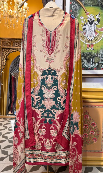 Pashvani Digital Suit (Maroon)