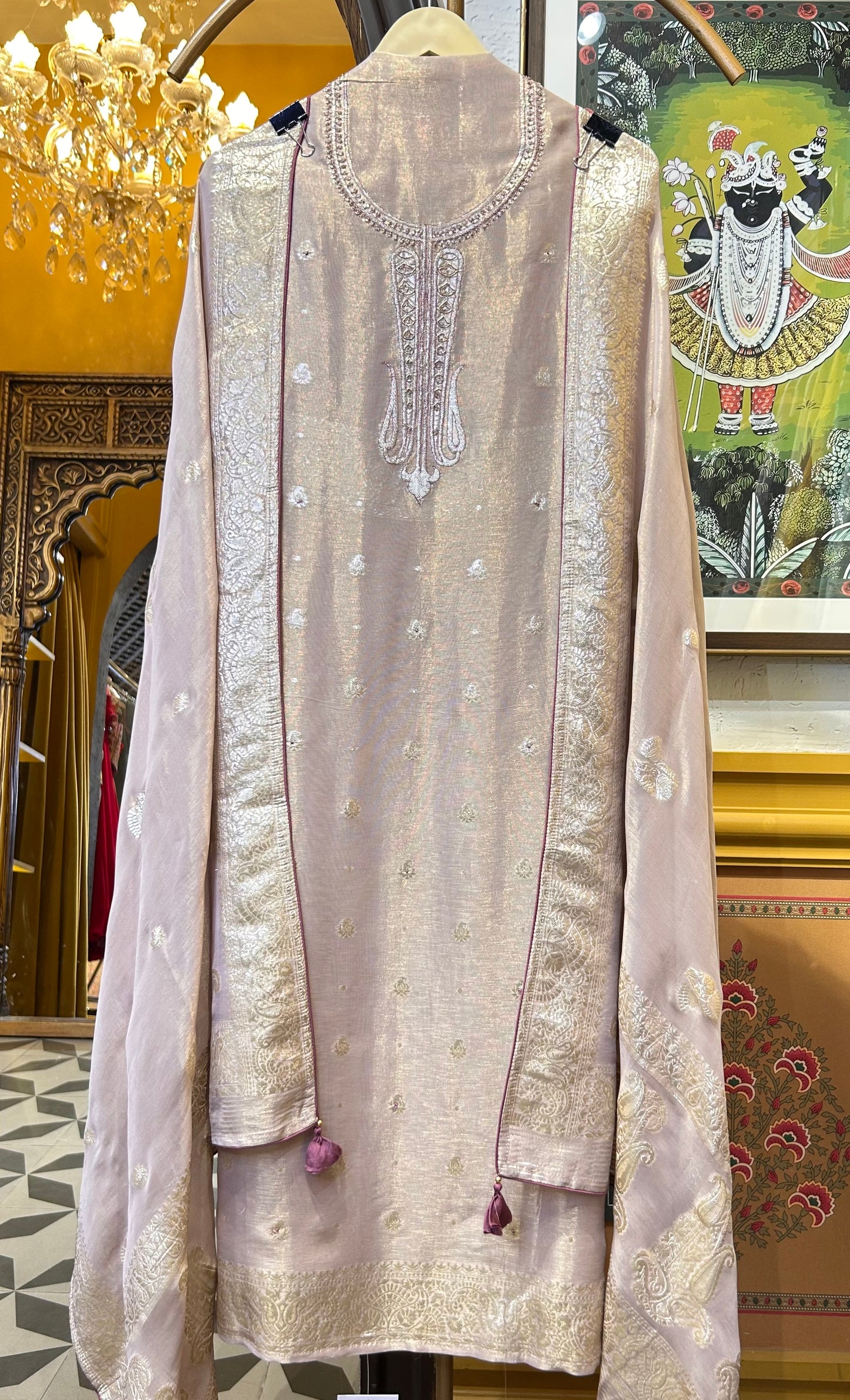 Celeste Shimmer Organza Suit