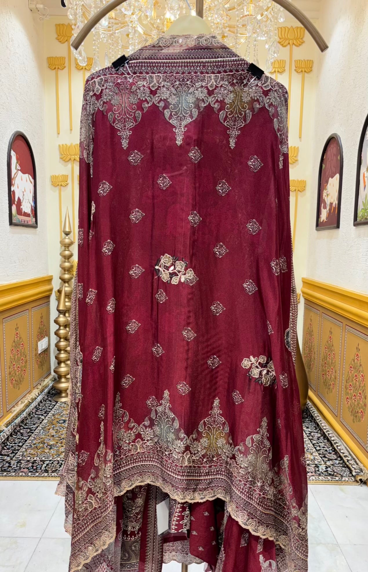 Meira Printed Zari Suit