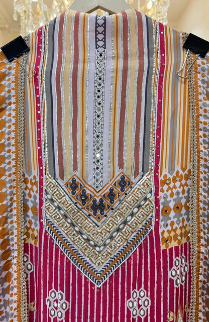 Zarmina Gota Pearl Suit (Rust)