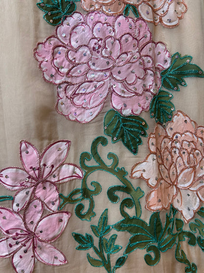 Nehal Hand-Painted Organza Suit (Ivory)