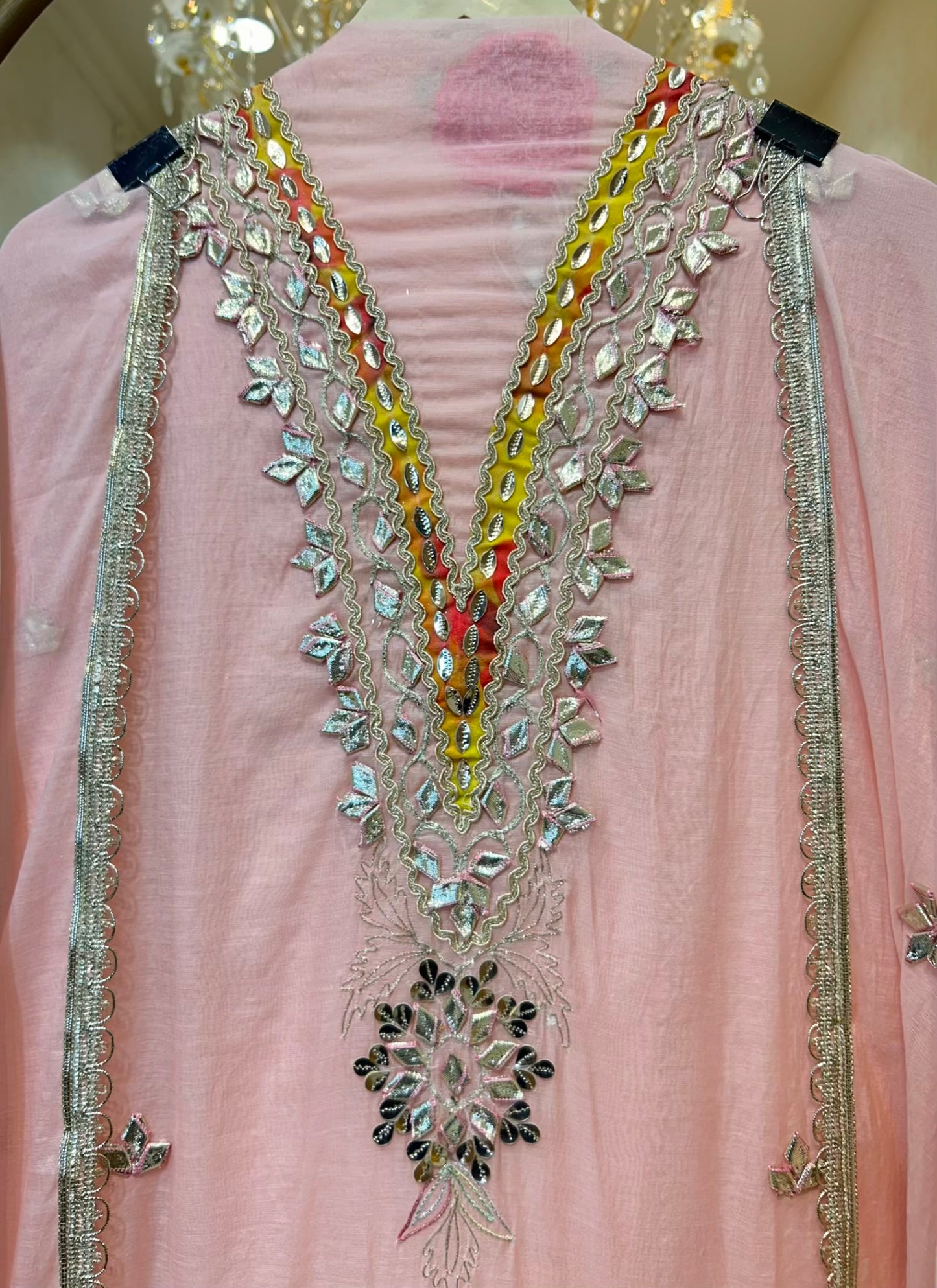 Virasa Gota Mirror Suit (Pink)