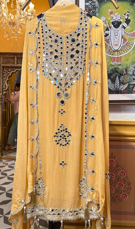 Nayira Organza Suit (Yellow)
