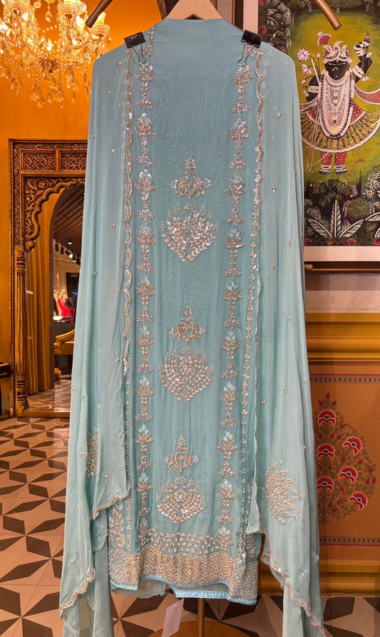 Zariha Organza Suit (Blue)
