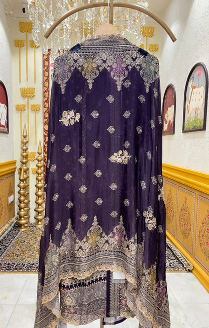 Meira Printed Zari Suit