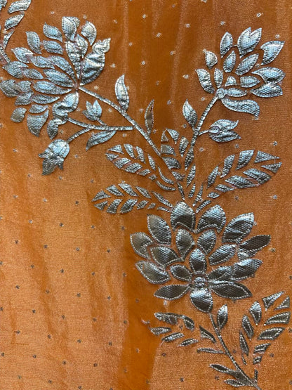 Arzéa Leather Banarasi Suit (Magenta Yellow)