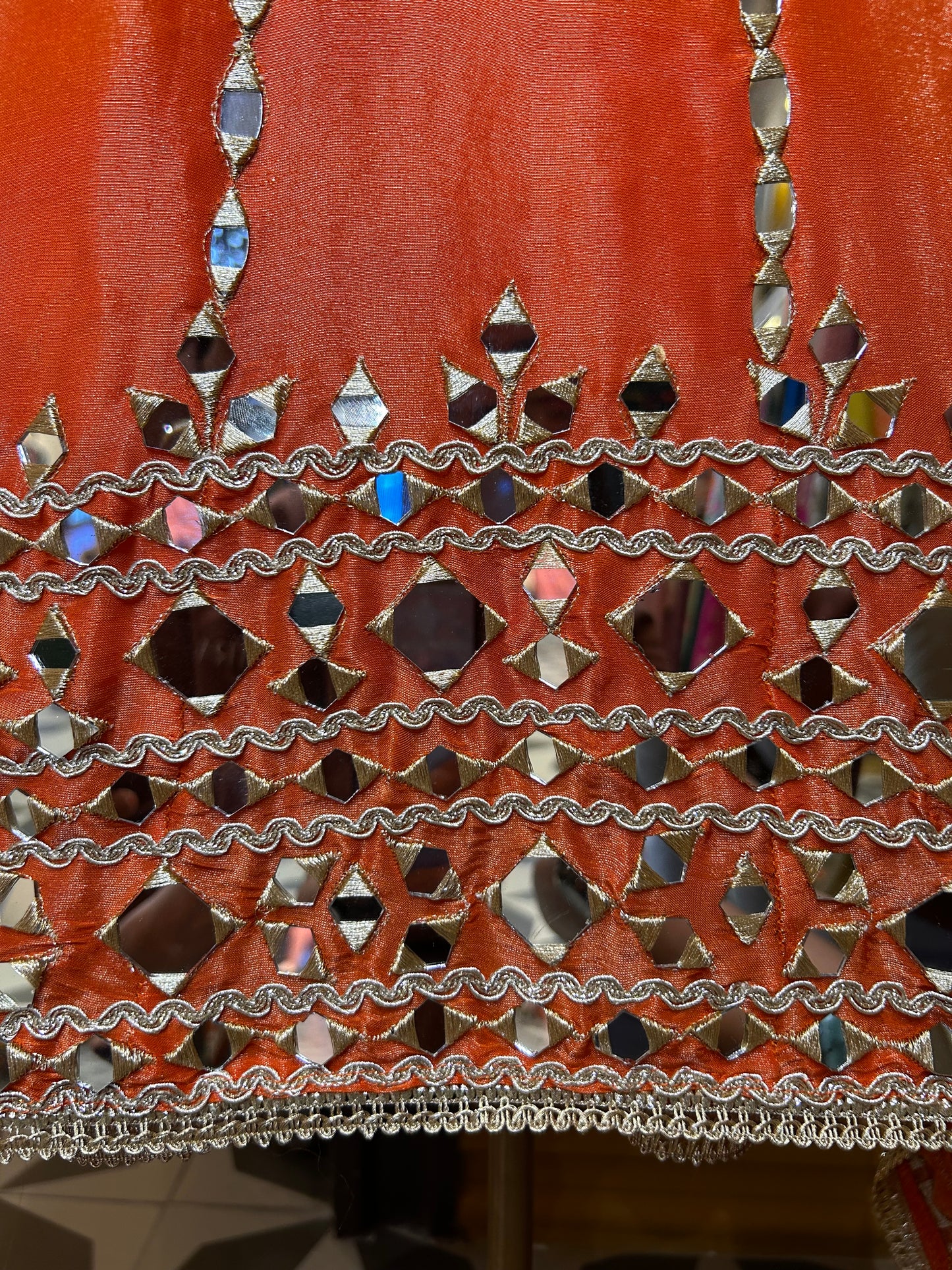 Zarqash Bandhej Suit (Orange)