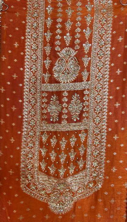 Raavya Banarasi Suit (Orange)