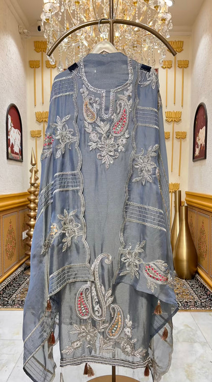 Zehraani Cutdana Élan Suit (Blue)