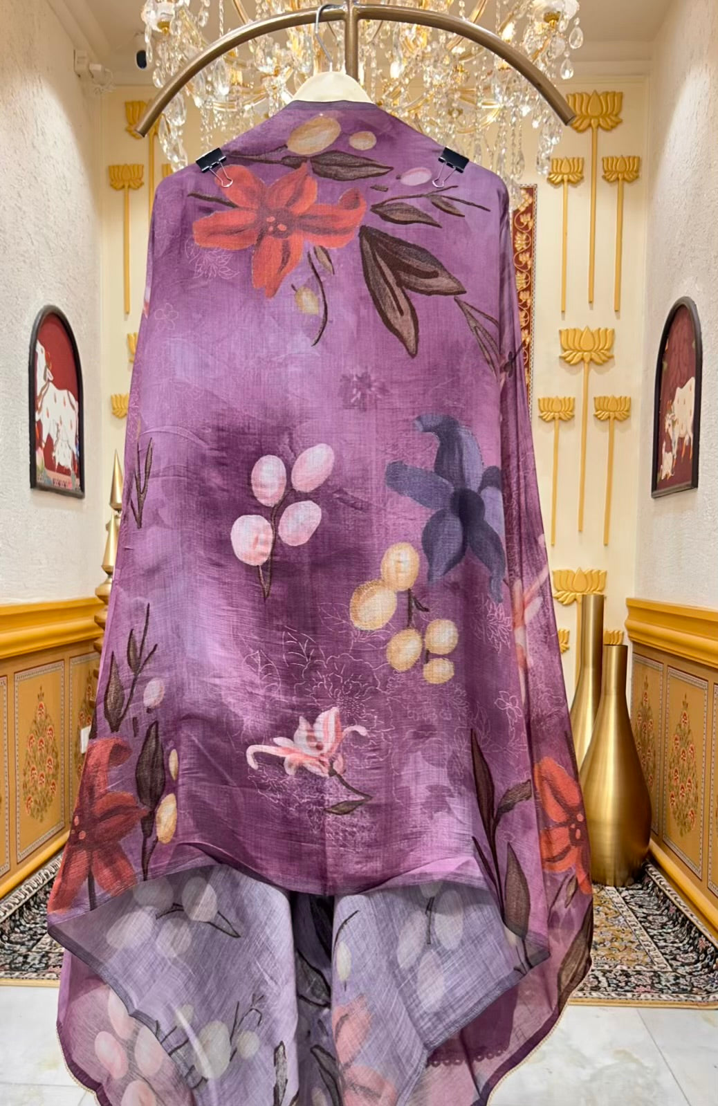 Esha Muslin Spark Suit (Purple)