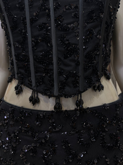 Noir Sheeshpari Lehenga