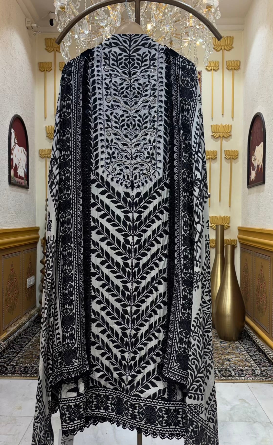 Isha Moti Lace Muslin Suit
