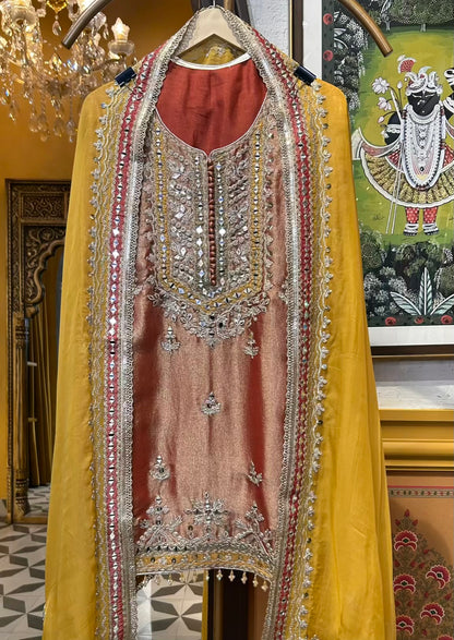 Rehmat-é-Noor Suit (Rust)