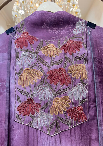 Esha Muslin Spark Suit (Purple)