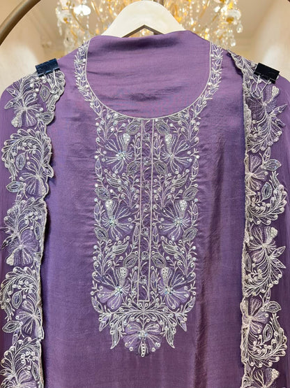 Sahira Silk Noor Suit (Purple)
