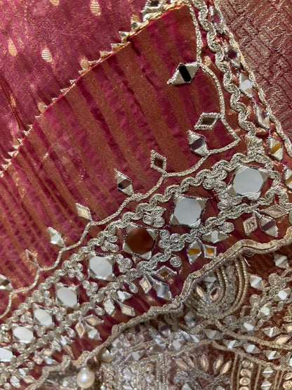 Nazneen Shimmer Dori Suit (Wine)