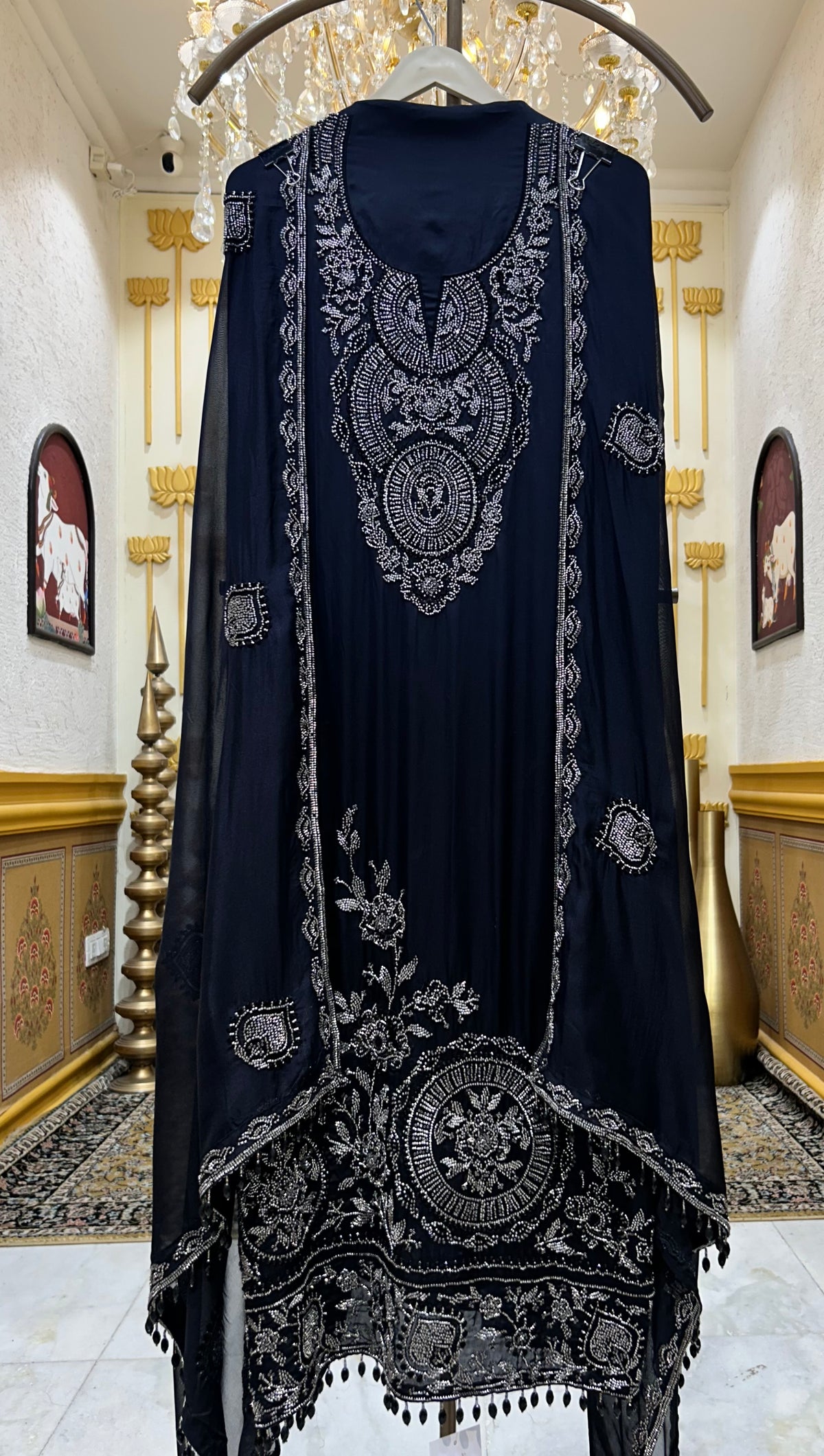 Meherafshan Crepe Suit