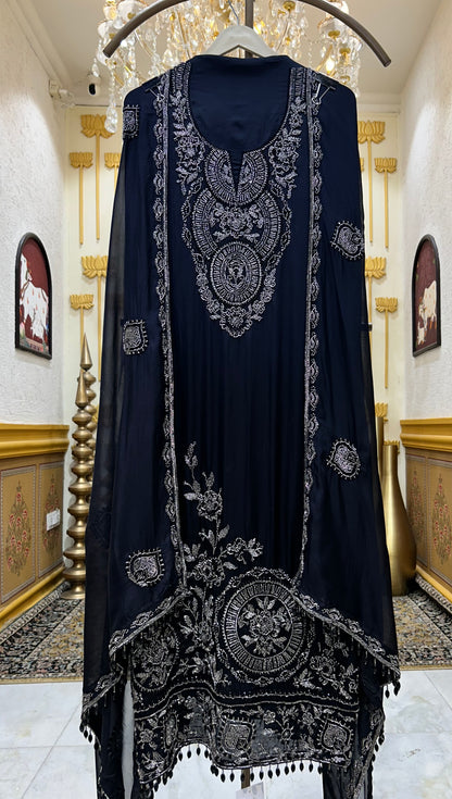 Meherafshan Crepe Suit