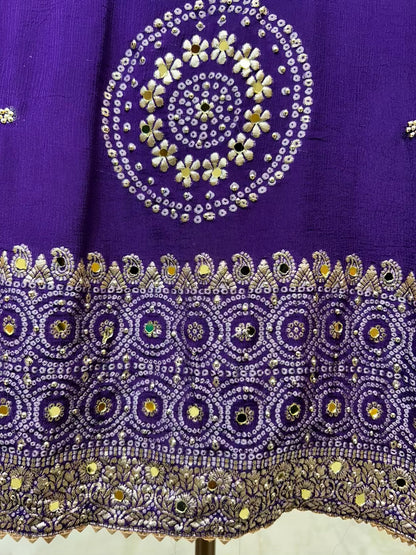 Saanjh Chinnon Loom Suit (Purple)