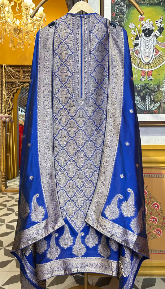 Roopkaar Banarasi Suit (Blue)