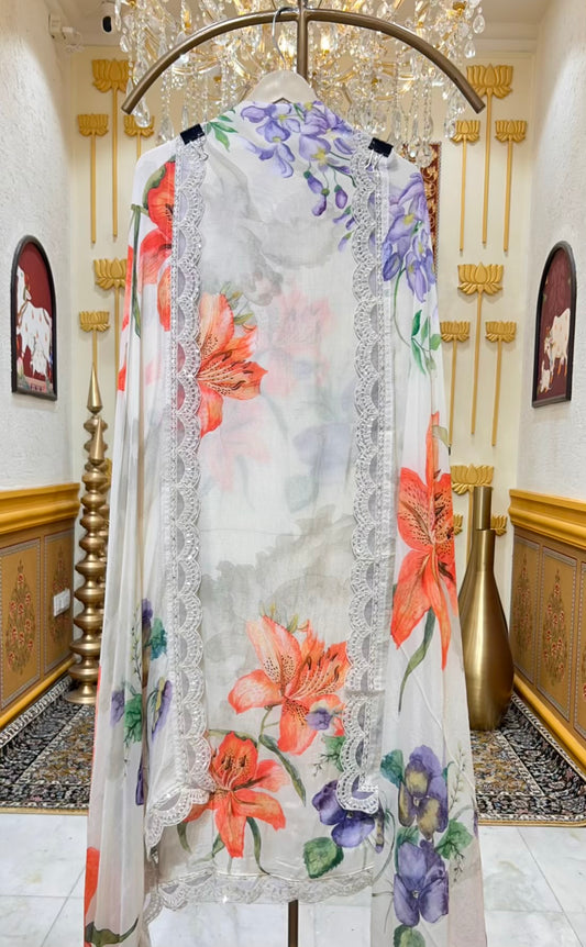 Alina Pastel Muslin Suit (Ivory)