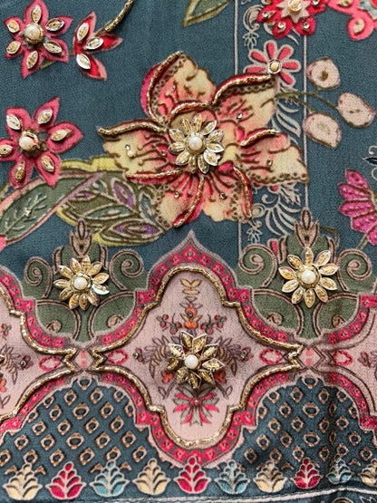 Miraya Digital Printed Suit (Blue)