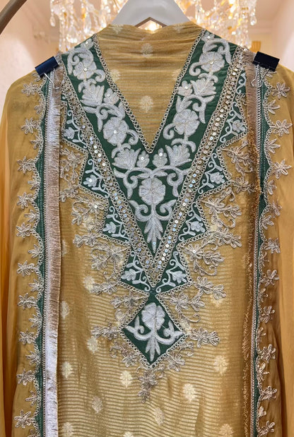 Mirzaara Kinari Taj Suit (Mustard)