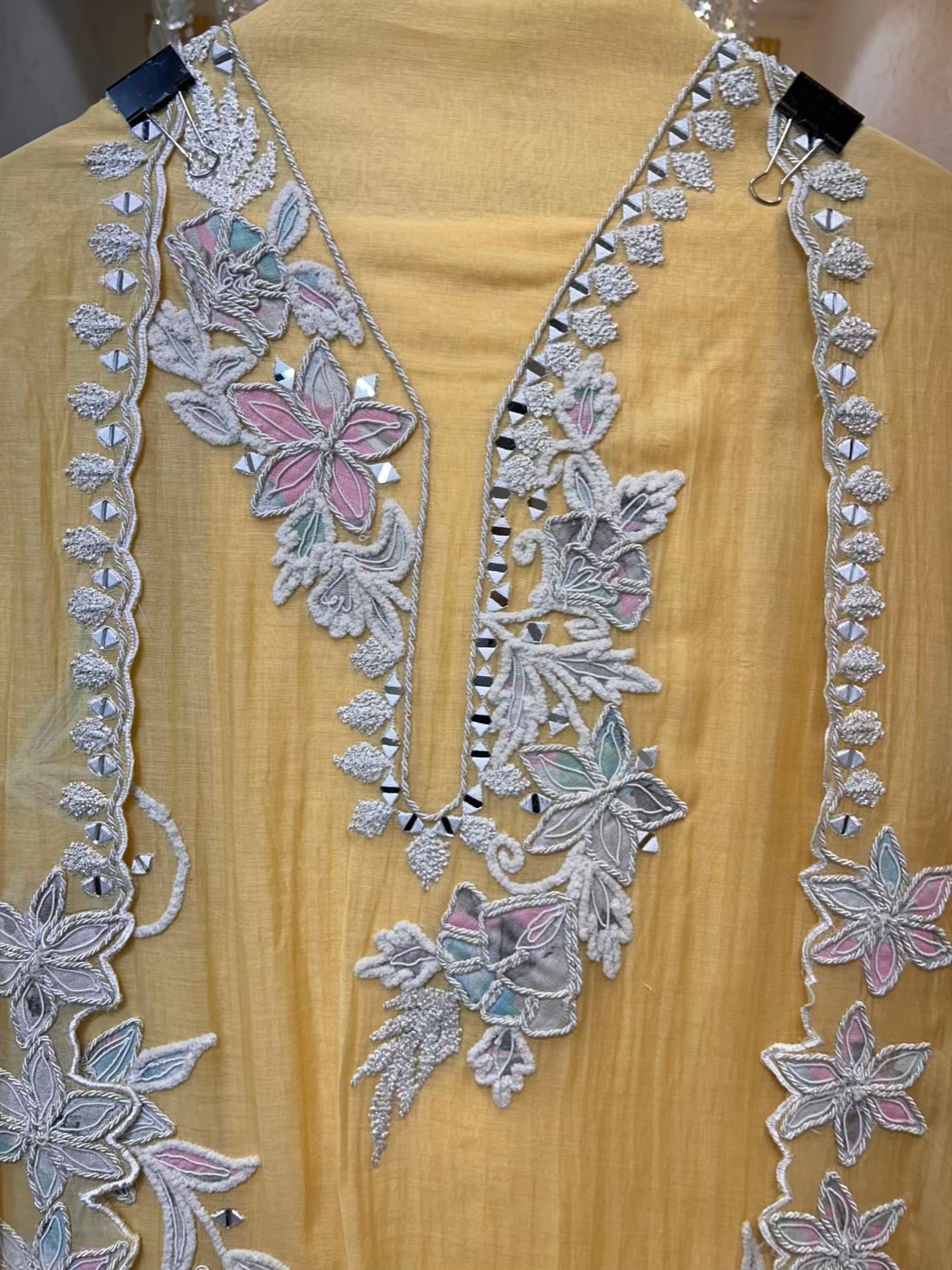 Nazira Mul Aaina Suit (Yellow)
