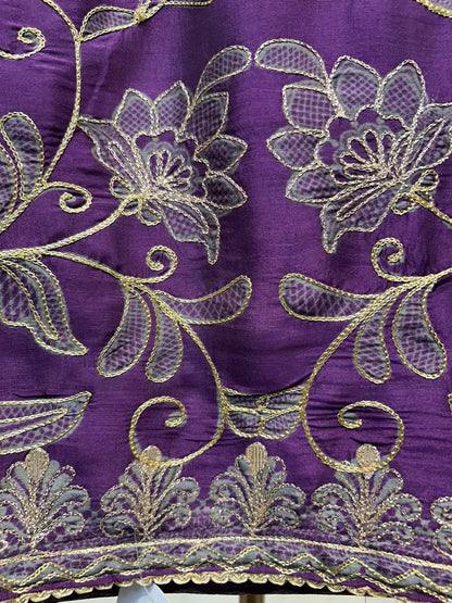 Sahira Zari Silk Suit (Purple)
