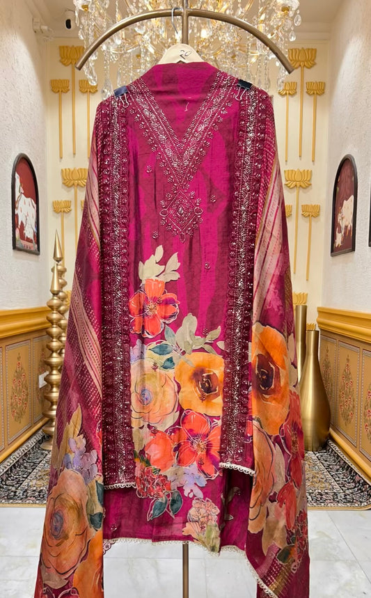 Siyana Artline Suit (Dark Pink)