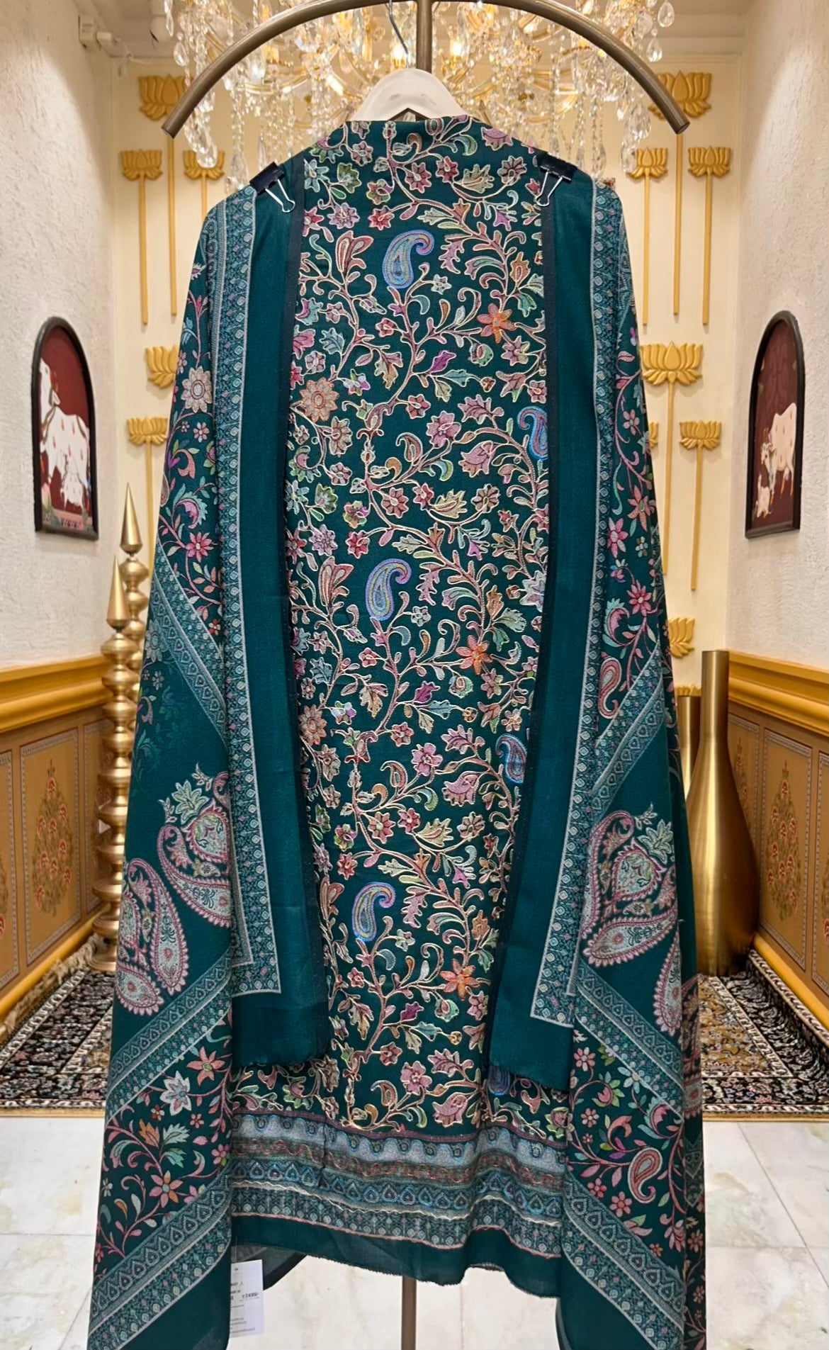 Rivaya Pashmina Loom Suit (Green)