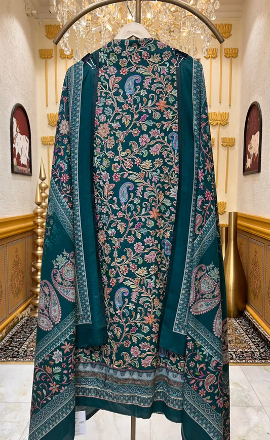 Rivaya Pashmina Loom Suit (Green)