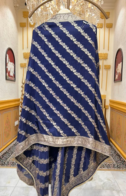 Elira Banarasi Loom Suit (Navy Blue)