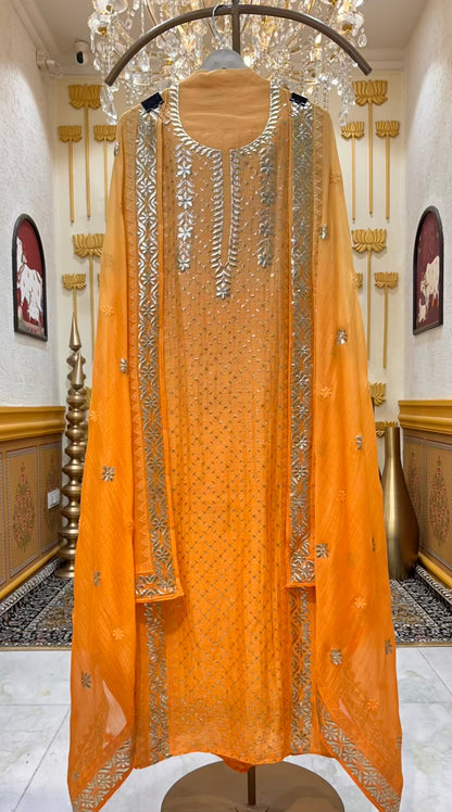 Zoraya Golden Zari Chanderi Suit