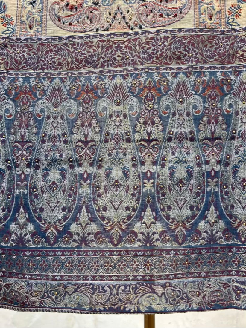 Sahiba Jamdhani Weave Suit (Blue)