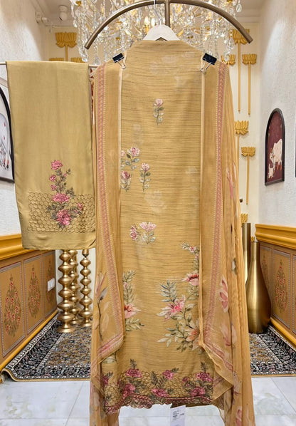 Afsana Pashmina Naqsh Suit (Yellow)